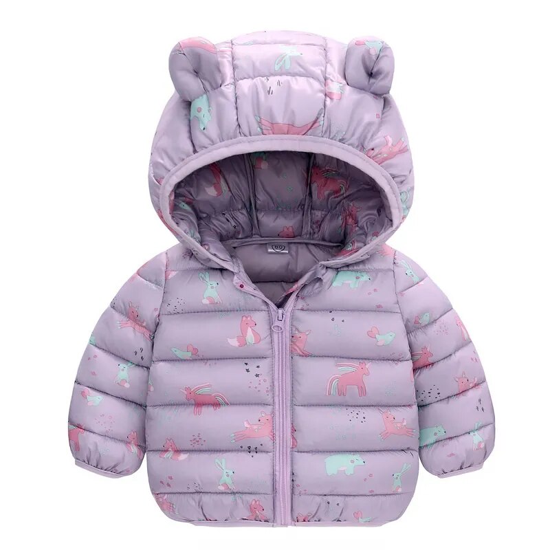 1-5Yrs Kids Boys Girls Dinosaur Print Hooded Jackets childrensterritory