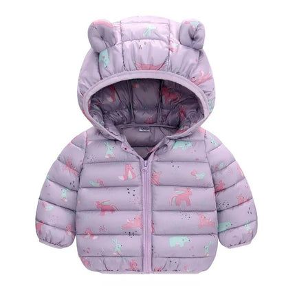 1-5Yrs Kids Boys Girls Dinosaur Print Hooded Jackets childrensterritory