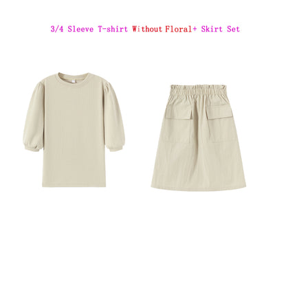Baby/Kids Girl and Boys Ribbed Print Clothing Sets For Summer childrensterritory