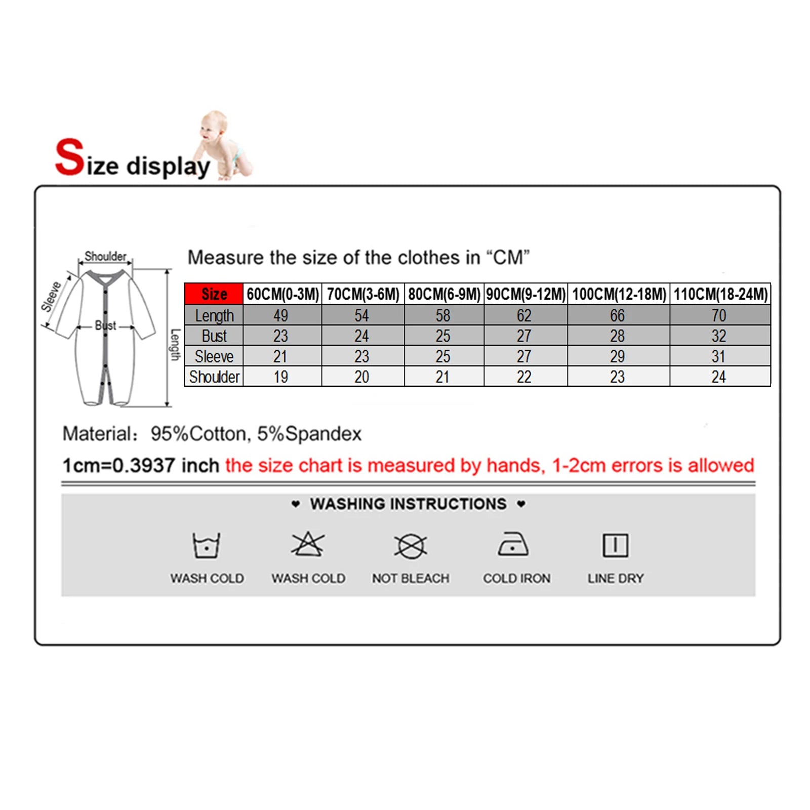 Cartoon Print Long Sleeve Newborn Baby Cotton One-piece/Rompers