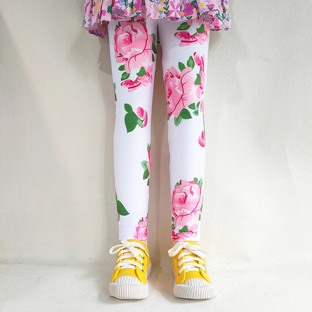 Kids Girl Floral Print Slim Fit Leggings/Trousers childrensterritory