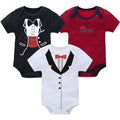 3PCS/Lot Newborn Baby Cartoon Printed Summer Romper