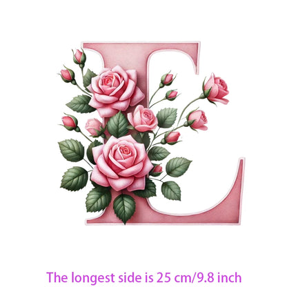 Flower Letter Ironing Transfers Decals For Clothing Diy Appliques