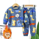Baby/Kids Thick Warm Cartoon Print Pajamas Set