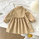 Little Girls Cotton Turn Down Collar Trench Coat childrensterritory