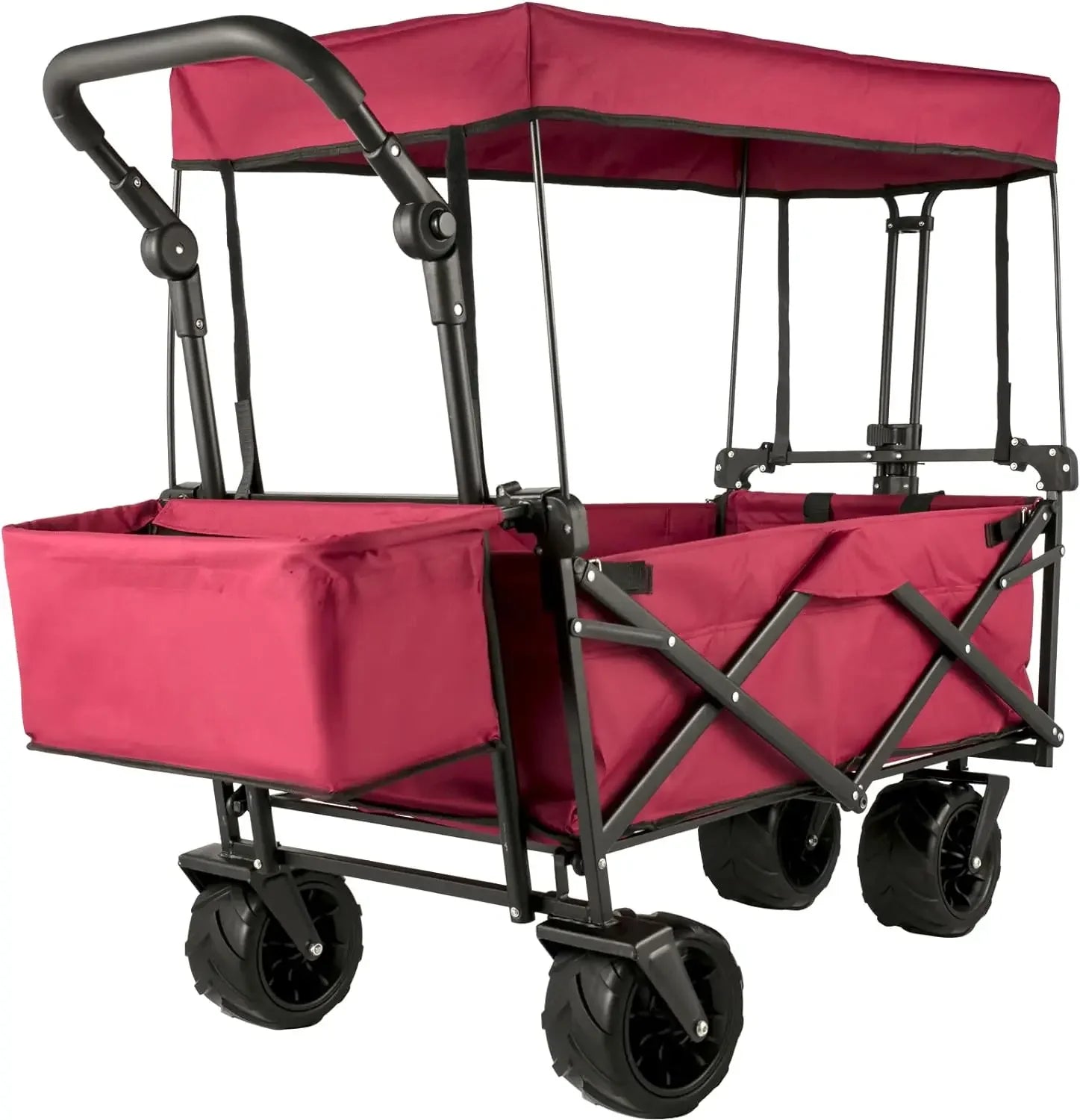 Collapsible Garden Cart with Canopy and Wheels childrensterritory
