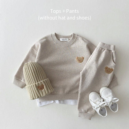 Bear Embroidery 2Pcs Boys Clothing Set