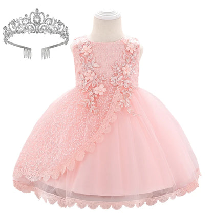 Baby Girl Lace Embroidered Formal Occasion Gowns childrensterritory