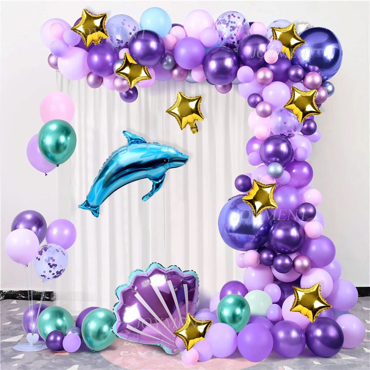 75/87/102 Pcs Little Mermaid Theme Party Balloon Arch Decorations childrensterritory