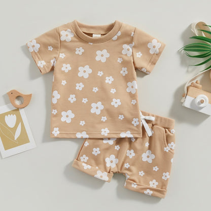 Floral Printed 2pcs Summer Clothing Set for Baby Girl childrensterritory