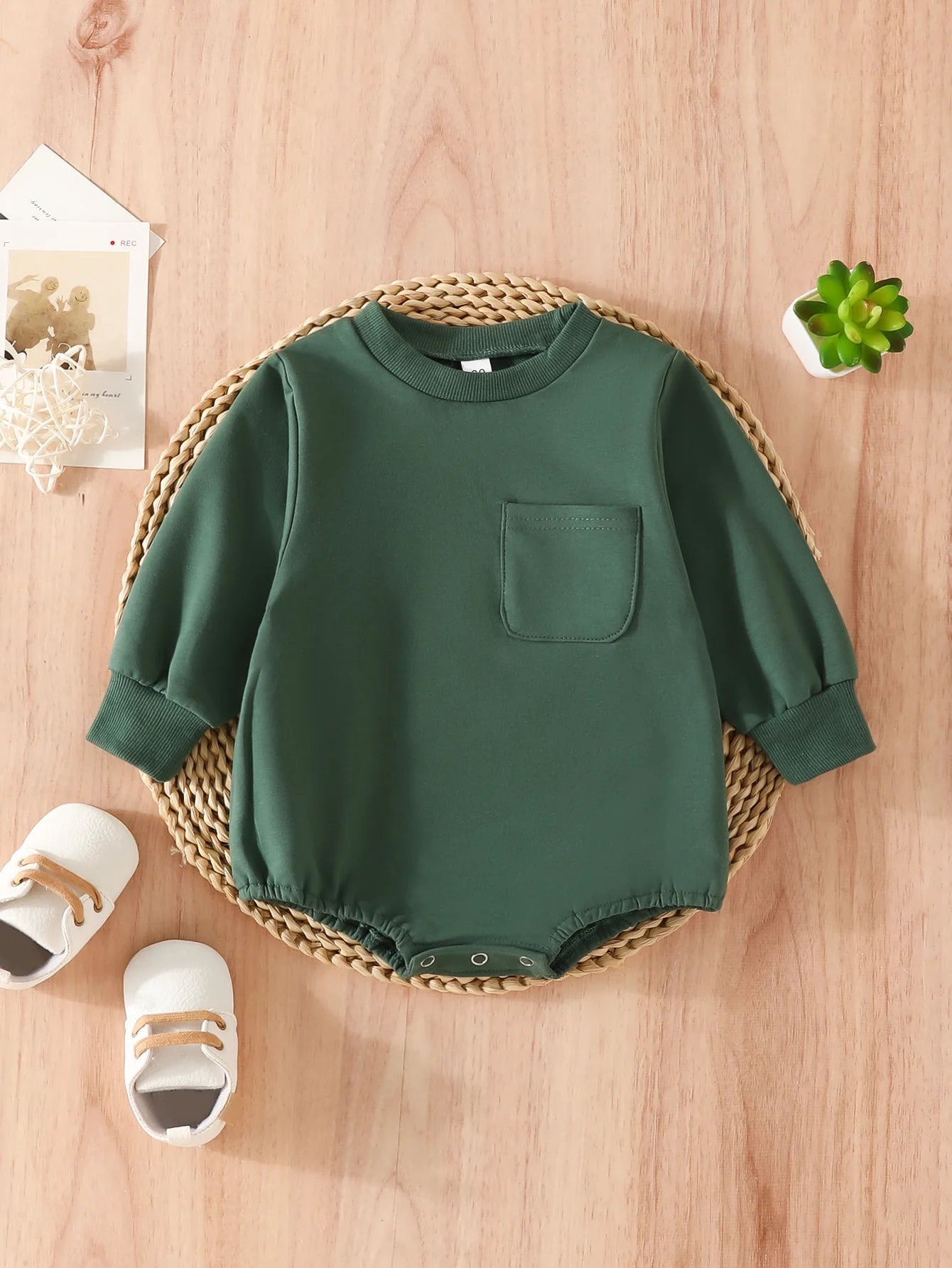 Solid Long Sleeve Baby Boy Girl Sweatshirt Bodysuits
