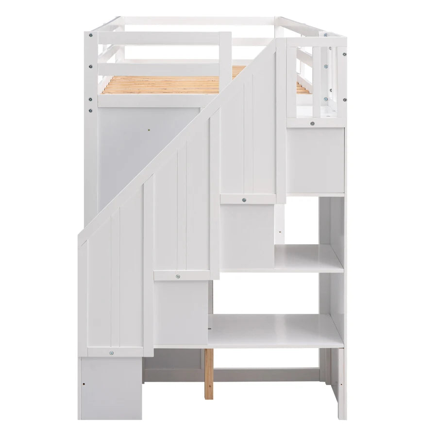 Multipurpose Loft Bed featuring Shelves, Closets, and Storage childrensterritory
