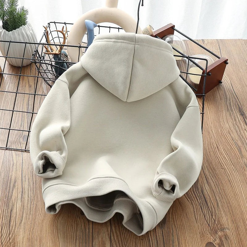 Plus Velvet Warm Casual Hooded Sweatshirts for Boys