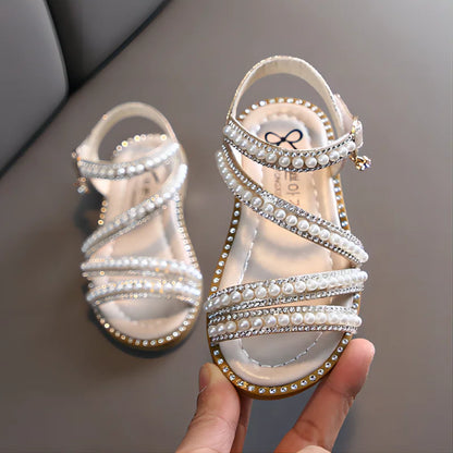 Kids Girls Stylish Bling Rhinestone Soft Princess Sandals