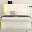 Space-Saving Full-Size Bed with LED Lights and Storage childrensterritory