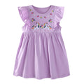 Cartoon Embroidery Design Kids Girls Summer Dresses childrensterritory