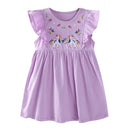 Cartoon Embroidery Design Kids Girls Summer Dresses childrensterritory