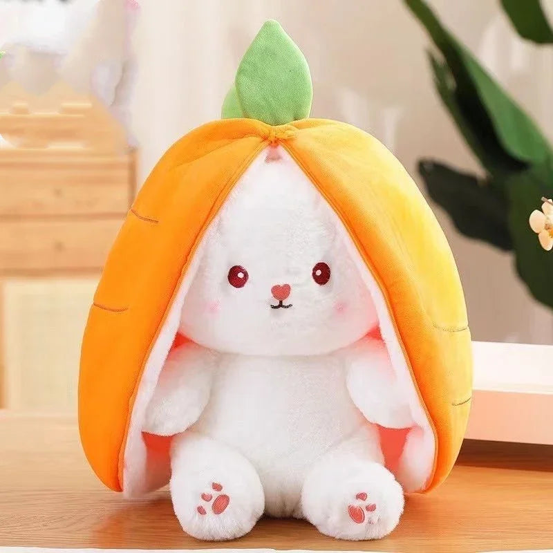Zipper Strawberry Rabbit Doll Plush Toys for Kids