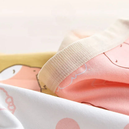 4PCS Little Girls Cotton Breathable Cartoon Briefs childrensterritory