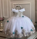 Girls' Sleeveless Flower Lace Design Party Dresses