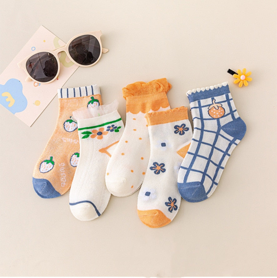 Baby/Kids 5 Pairs/Lot Breathable Casual Mesh Socks for Boy Girl childrensterritory