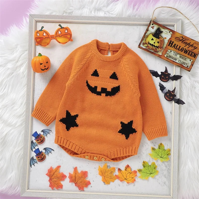 Knitted Acrylic Newborn Baby Halloween Bodysuit