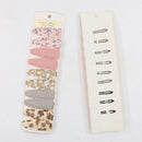 10 Pieces/Lot Flower Print Cotton Alloy Hair Clips Set childrensterritory