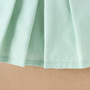 Baby Girls Multi-Color Pit Strip Lapel Vest Top with Pleated Skirt childrensterritory