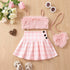Kids Girls Summer Three-Piece Suit with Sling Bag childrensterritory