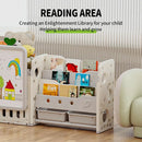 Multipurpose Toy Storage Rack and Drawing Board for Kids