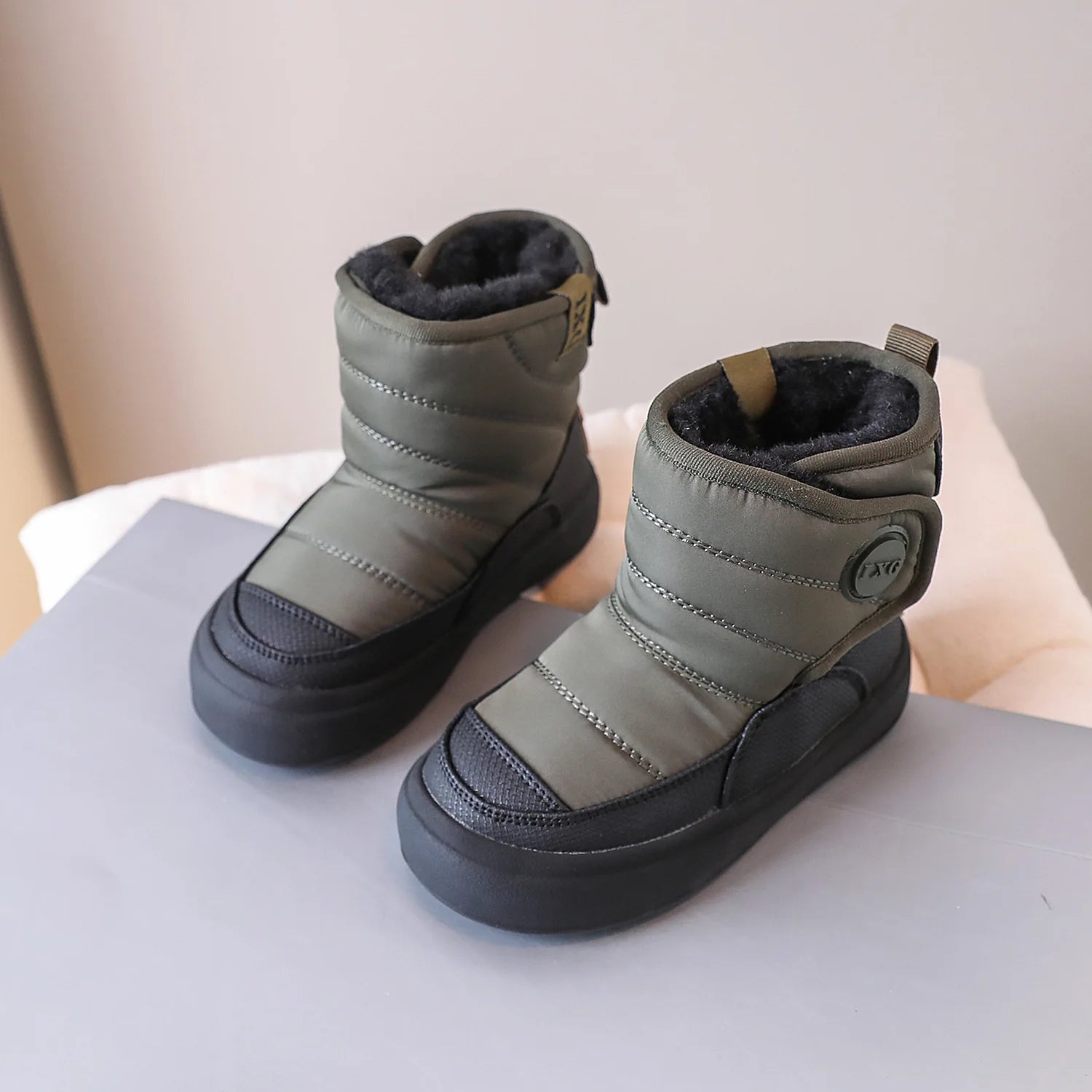 Kids Warm Middle Calf Chelsea Waterproof Snow Boots childrensterritory