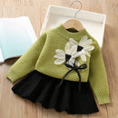 Girls’ Elegant Winter Party Dresses with Floral Design