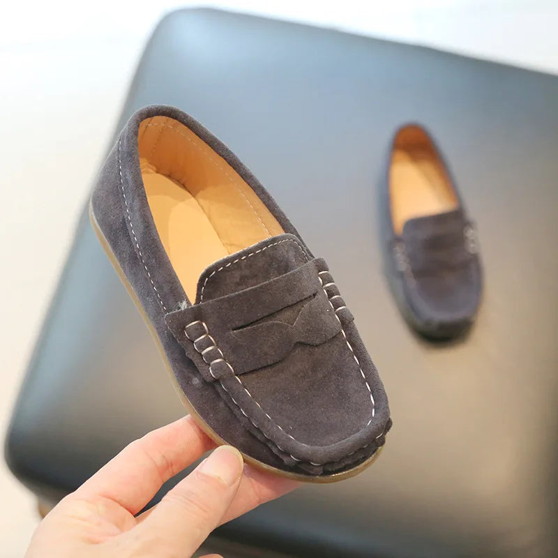 Kids Boys Slip-on Leather Loafers for Spring Autumn
