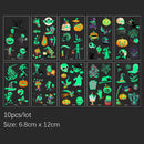 Cute Funny 10Pcs Luminous Halloween Tattoo Stickers childrensterritory