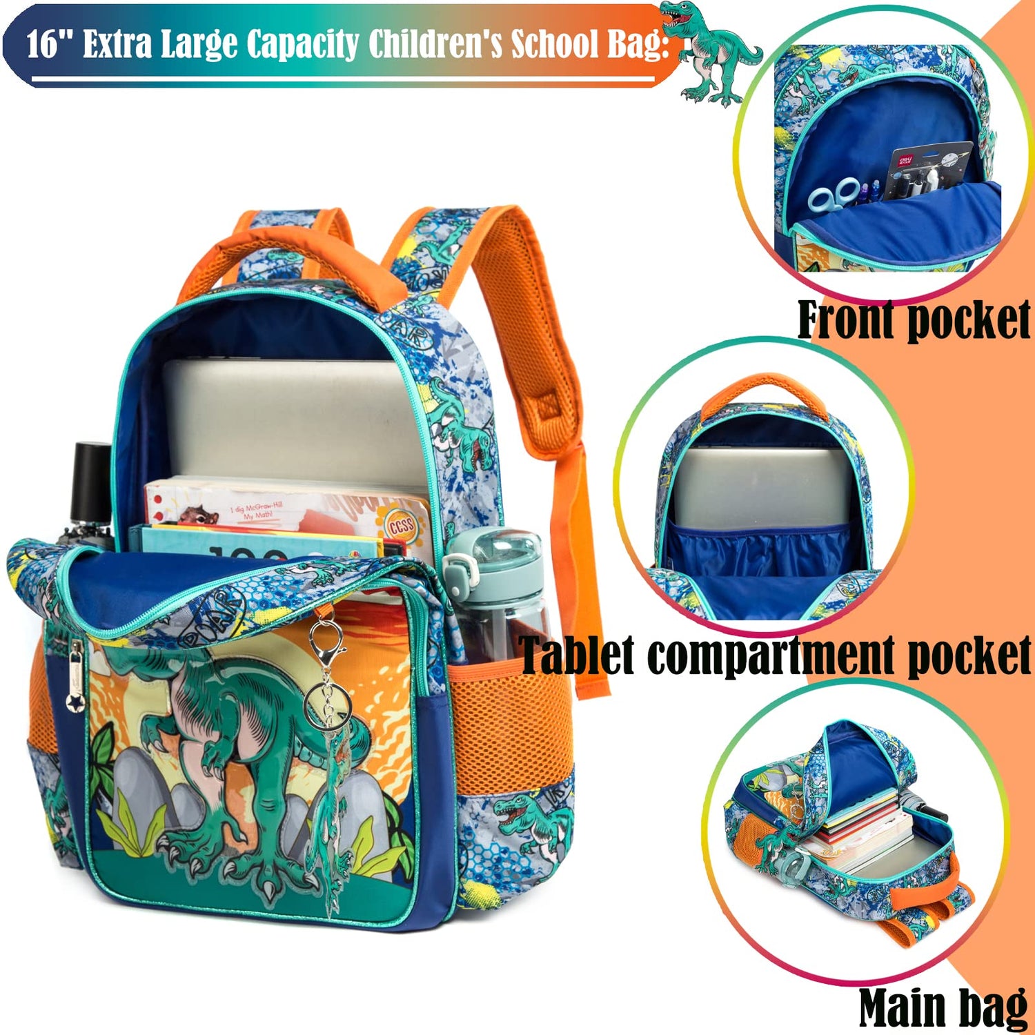 3D Cartoon Pattern Kids Boys Girls School Bags/Bookbags/Backpack childrensterritory