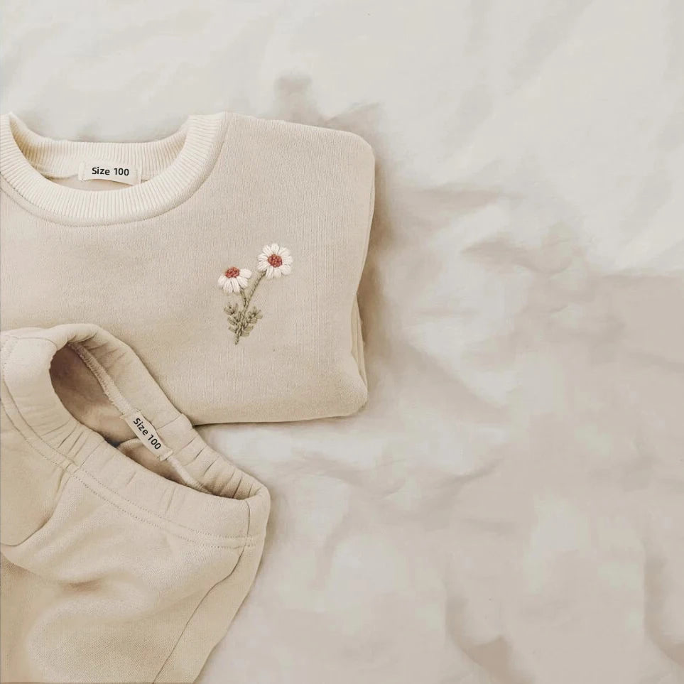 Kids Cartoon Print Long Sleeves Warm Clothing Set childrensterritory