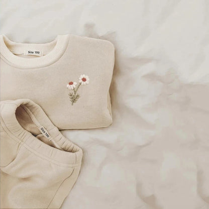 Kids Cartoon Print Long Sleeves Warm Clothing Set childrensterritory
