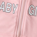 Kids Girls "Baby" Letter Print Zipper Hoodie + Sleeveless Dress childrensterritory
