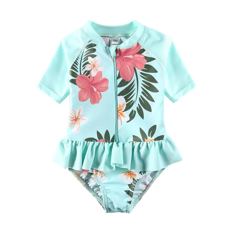 Toddler/Baby Girl Ruffle Printed One Piece Swimsuits