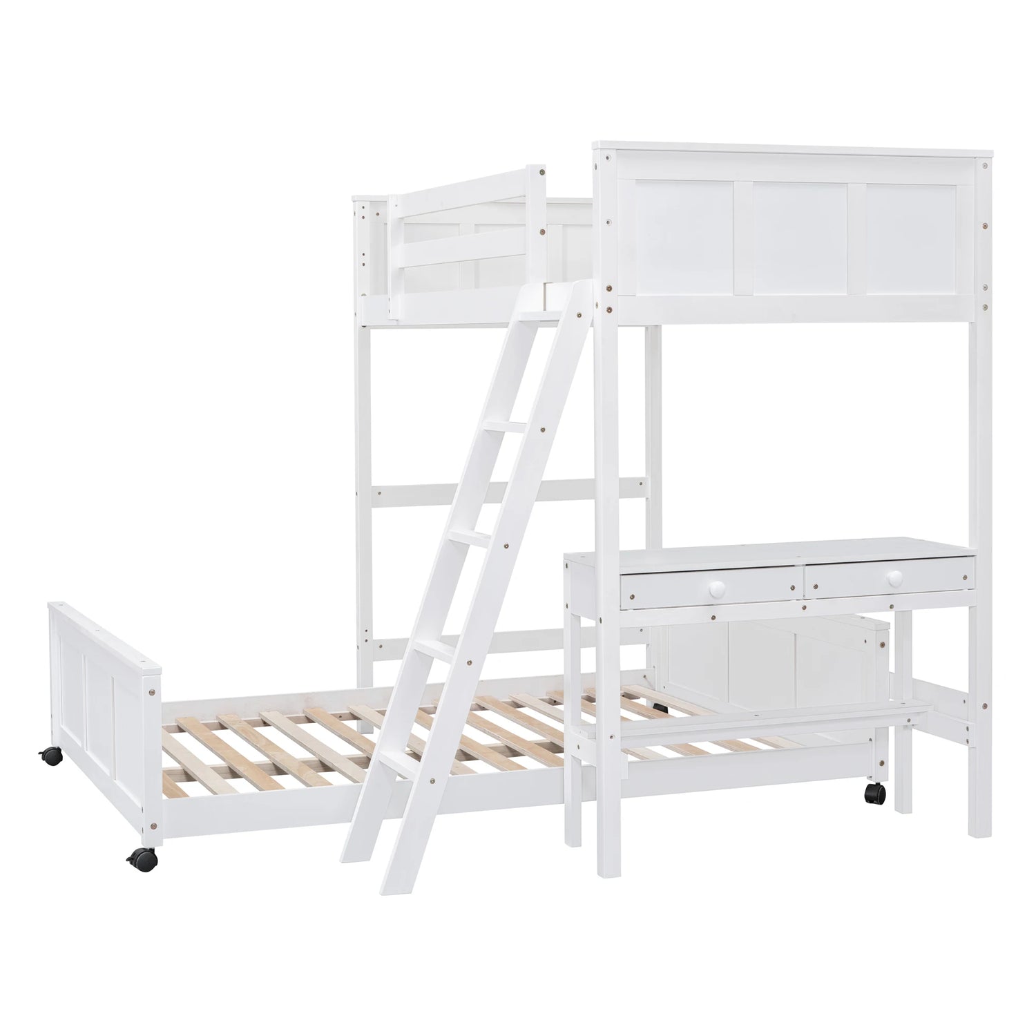 Parent-Child Bunk Bed with Desk and 2 Drawers childrensterritory