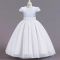 Teenage Girls Elegant Long Tulle Sequined Princess Party Dresses childrensterritory