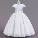 Teenage Girls Elegant Long Tulle Sequined Princess Party Dresses childrensterritory