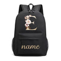 Canvas High School Backpack with Custom Letter Name