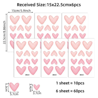 Waterproof Soft Pink Removable Heart Shape Wall Stickers childrensterritory