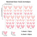 Waterproof Soft Pink Removable Heart Shape Wall Stickers childrensterritory