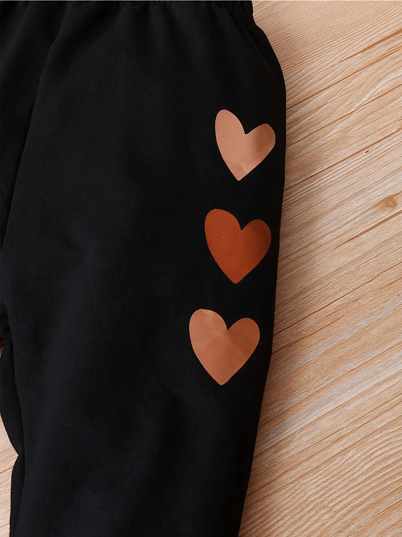 Heart Printed 2 Pieces Kids Girls Warm Tracksuit Set childrensterritory