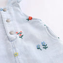 Girls Sleeveless Floral Embroidered Summer Strappy Dresses childrensterritory