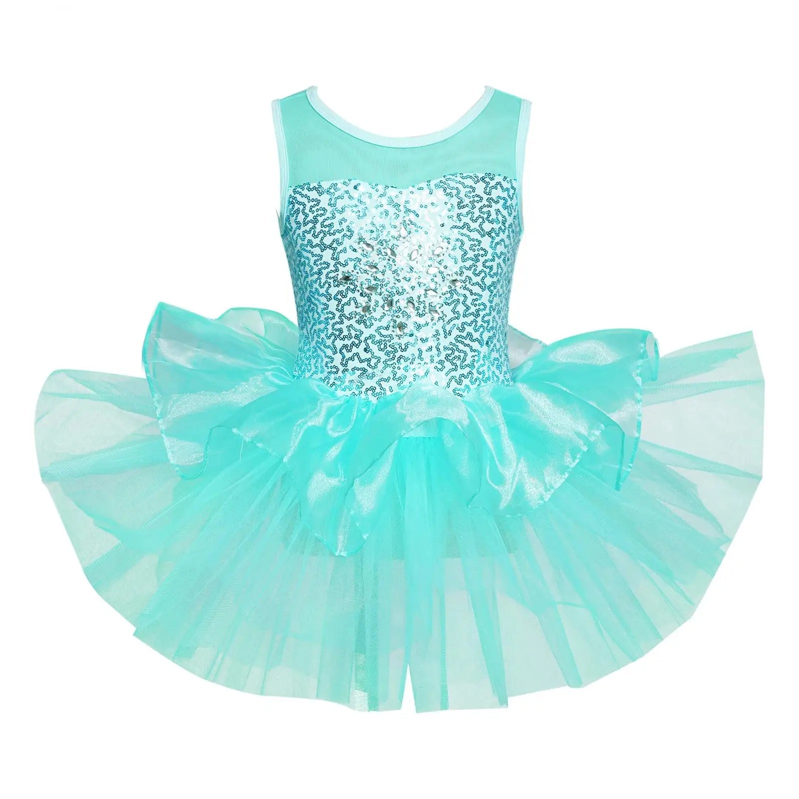 Kids Girls Shiny Sequins Leotards/Dancewear