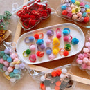 Little Girls 20Pcs Colorful Plush Ball Elastic Hair Bands childrensterritory