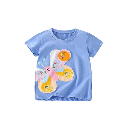 Short-Sleeve Butterfly Print Girls&